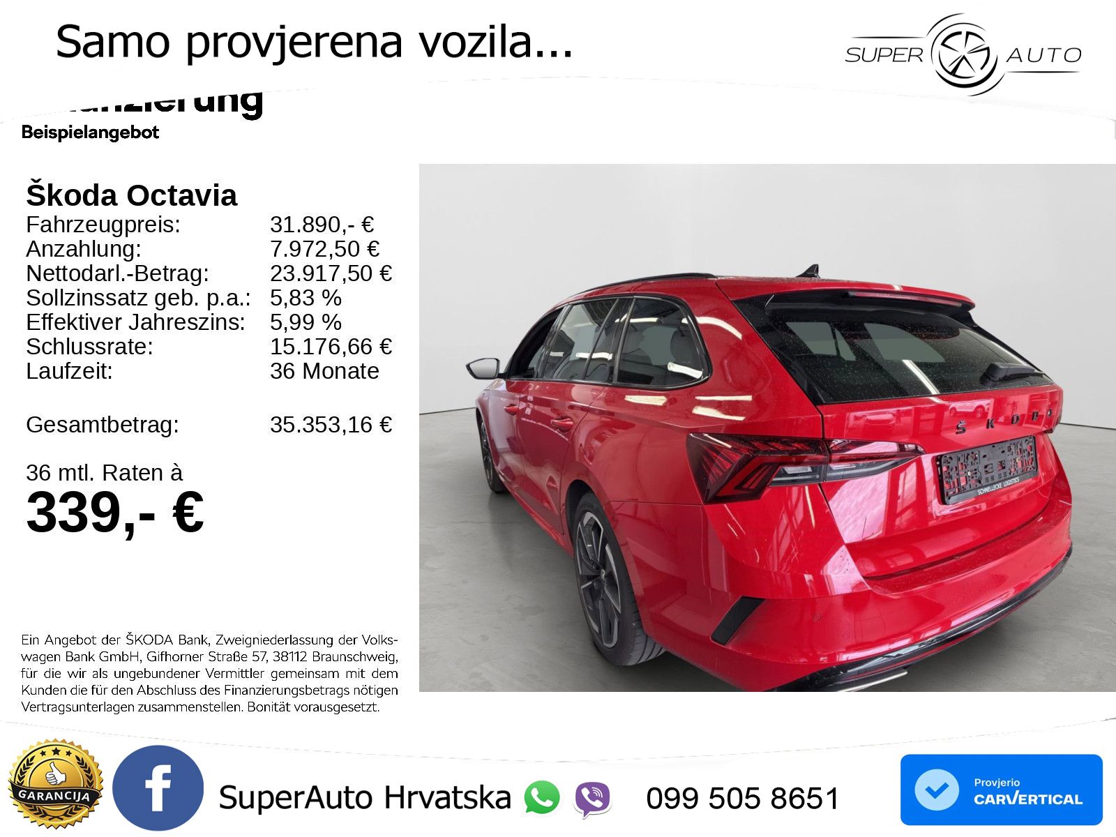 Škoda Octavia Combi RS 2.0 TSI (245 KS) DSG LED+GR SJED+ACC