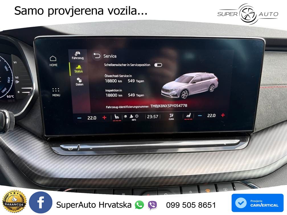 Škoda Octavia Combi RS 2.0 TDI (200 KS) DSG MATRIX+GR SJED+KAM