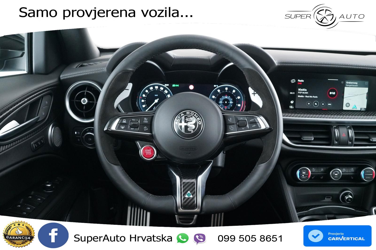 Alfa Romeo Stelvio Quadrifoglio 2.9 V6 Bi-Turbo (520 KS) Q4 Automatic LED+GR SJED+ACC