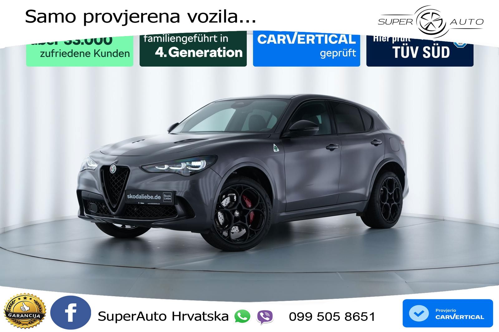 Alfa Romeo Stelvio Quadrifoglio 2.9 V6 Bi-Turbo (520 KS) Q4 Automatic LED+GR SJED+ACC