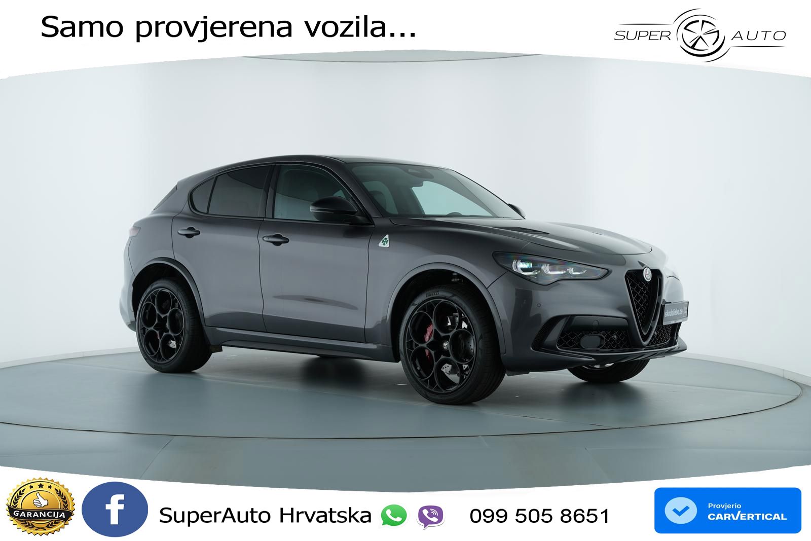Alfa Romeo Stelvio Quadrifoglio 2.9 V6 Bi-Turbo (520 KS) Q4 Automatic LED+GR SJED+ACC