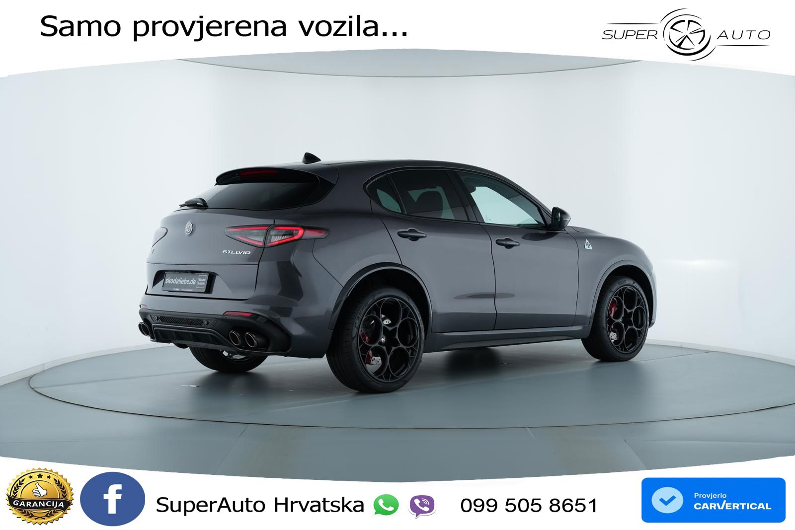 Alfa Romeo Stelvio Quadrifoglio 2.9 V6 Bi-Turbo (520 KS) Q4 Automatic LED+GR SJED+ACC