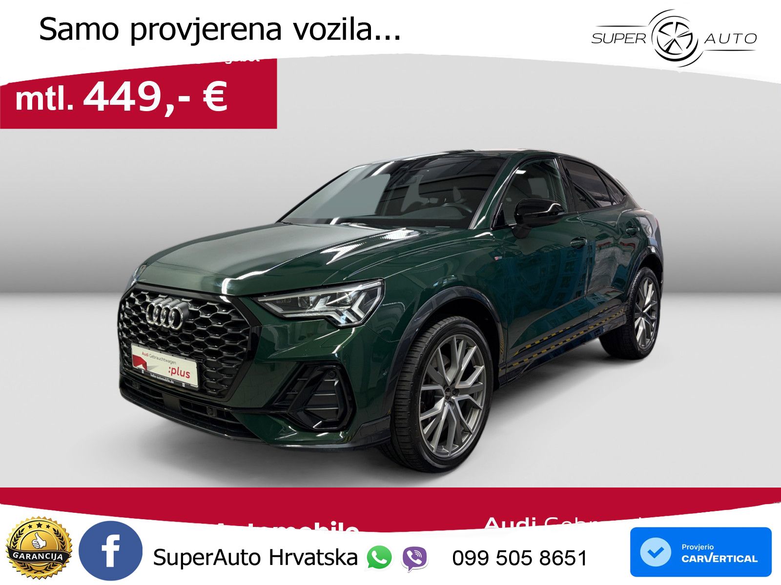 Audi Q3 II Sportback 40 TFSI (190 KS) quattro S tronic S line LED+GR SJED+ACC