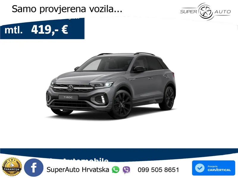 Volkswagen T-Roc 2.0 TSI (190 KS) 4M DSG R-Line LED+GR SJED+ACC