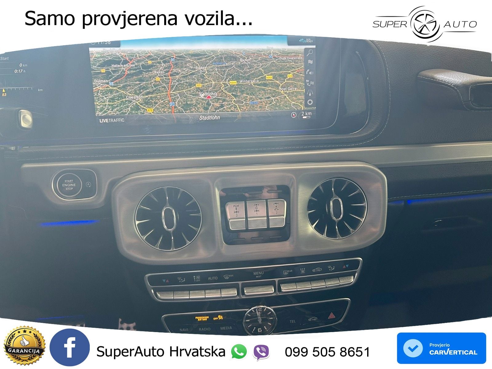 Mercedes AMG G 63 Long V8 (585 KS) 4MATIC 9G-TRONIC AMG SPEEDSHIFT TCT ZRAČNI+ACC+4xGR SJED+360