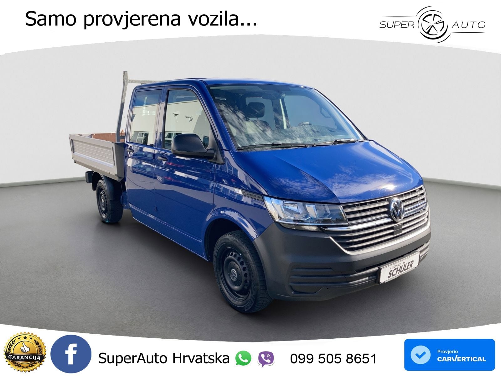 Volkswagen Transporter T6.1 2.0 TDI, DOPPELKABINE*KLIMA*LEI 110 KS