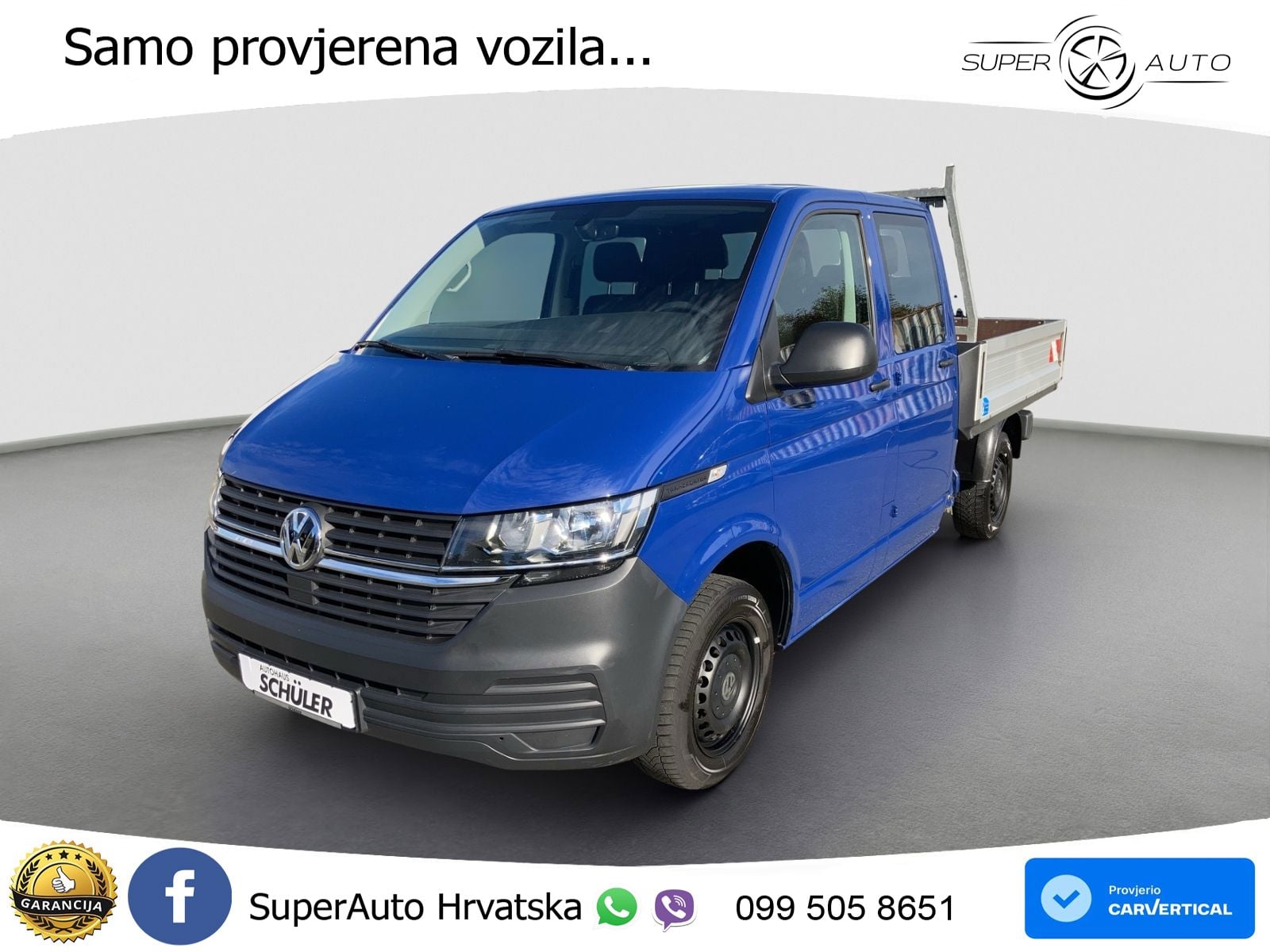 Volkswagen Transporter T6.1 2.0 TDI, DOPPELKABINE*KLIMA*LEI 110 KS