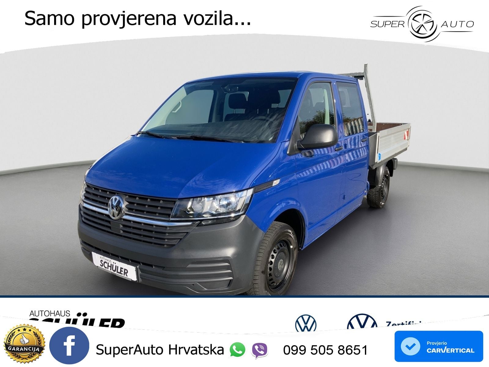 Volkswagen Transporter T6.1 2.0 TDI, DOPPELKABINE*KLIMA*LEI 110 KS