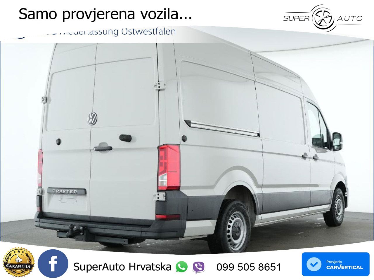Volkswagen Crafter Kasten mittel AHK Park Assist Rear View 140 KS