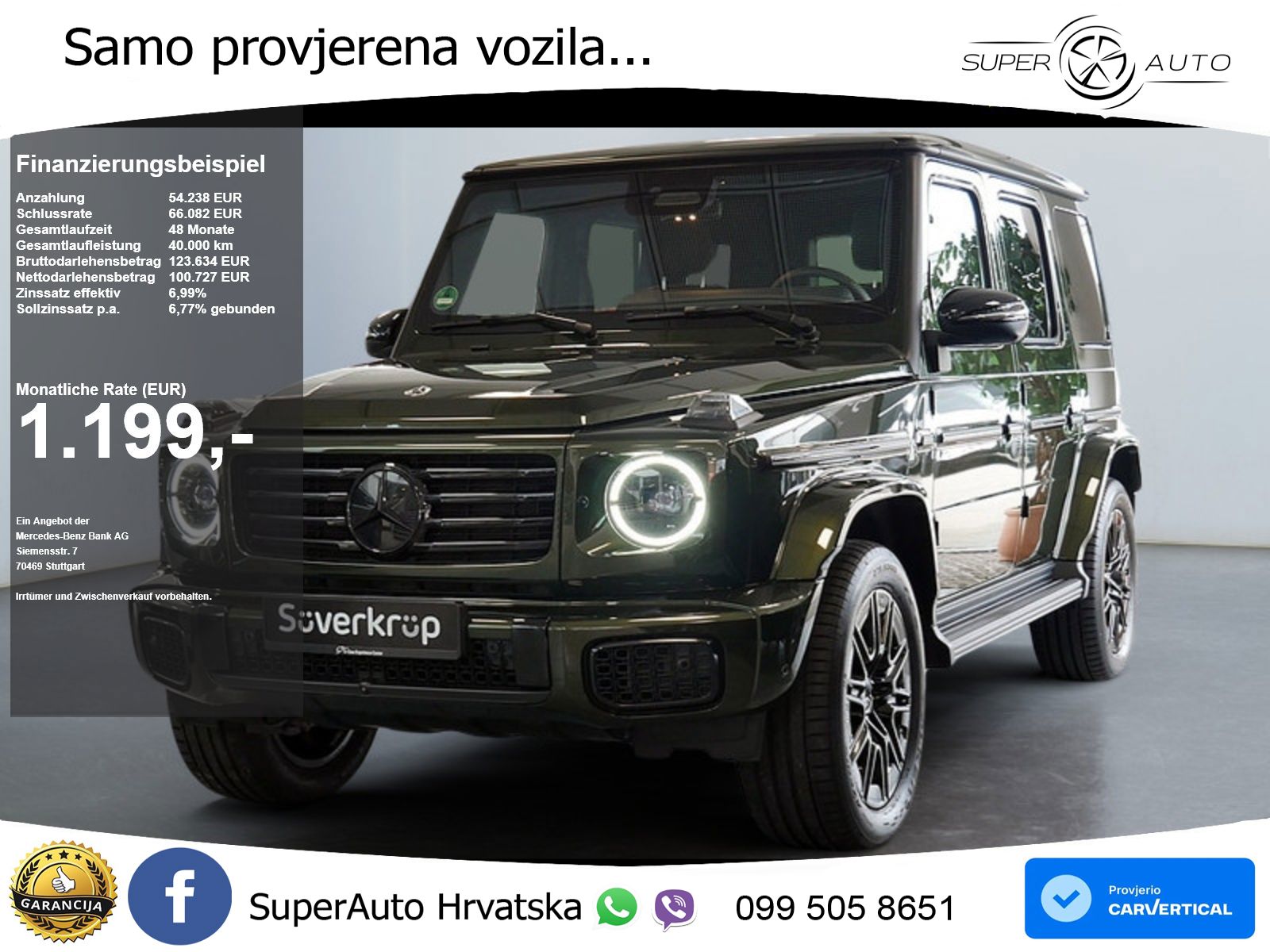 Mercedes G 450d Long (367 KS) 4MATIC 9G-TRONIC LED+ACC
