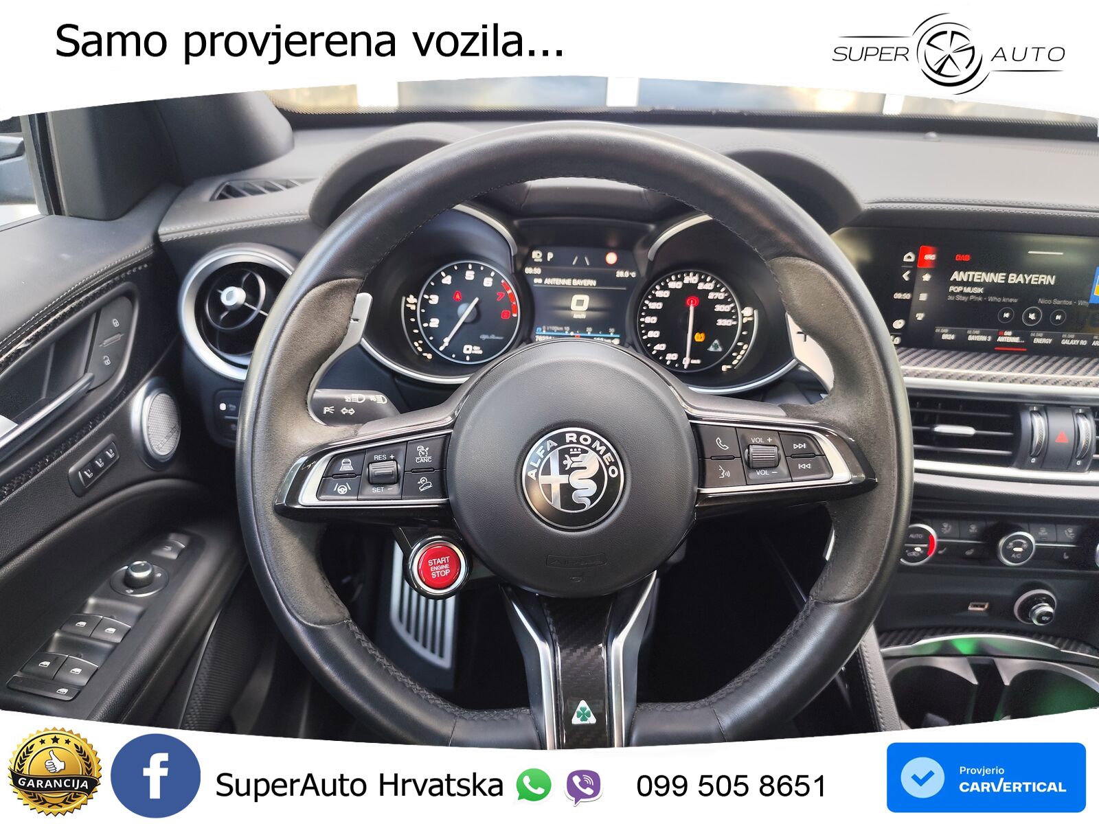Alfa Romeo Stelvio Quadrifoglio 2.9 V6 Bi-Turbo (520 KS) Q4 Automatic LED+GR SJED+ACC