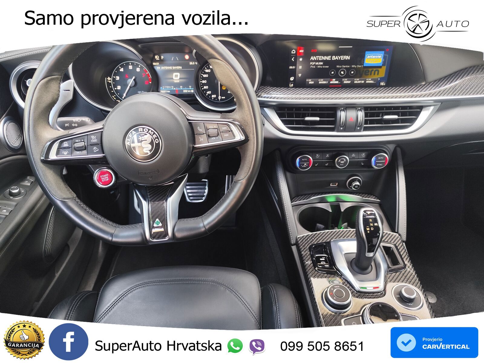 Alfa Romeo Stelvio Quadrifoglio 2.9 V6 Bi-Turbo (520 KS) Q4 Automatic LED+GR SJED+ACC
