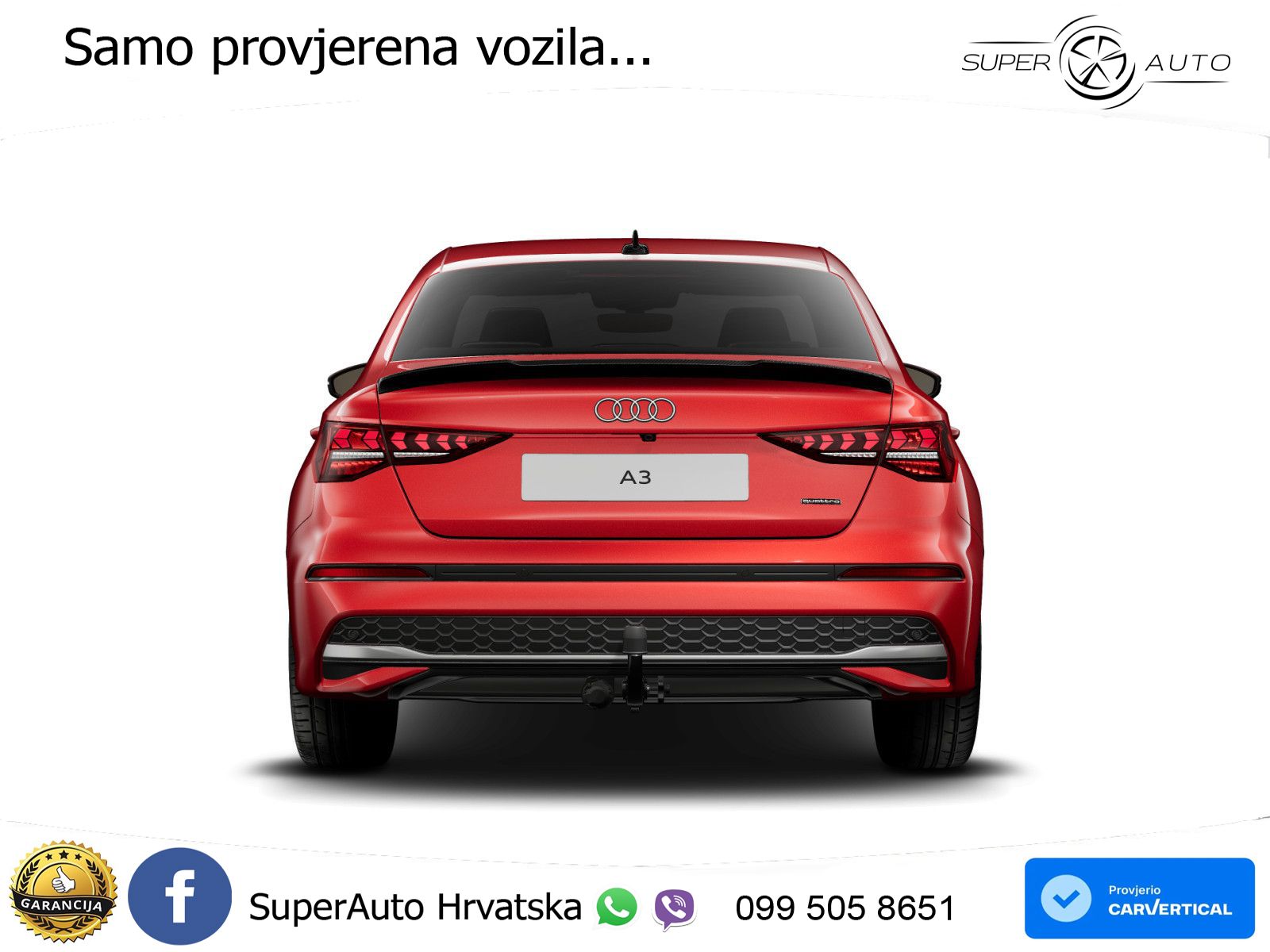 Audi A3 Limuzina 40 TFSI (204 KS) quattro S tronic S line LED+GR SJED+ACC