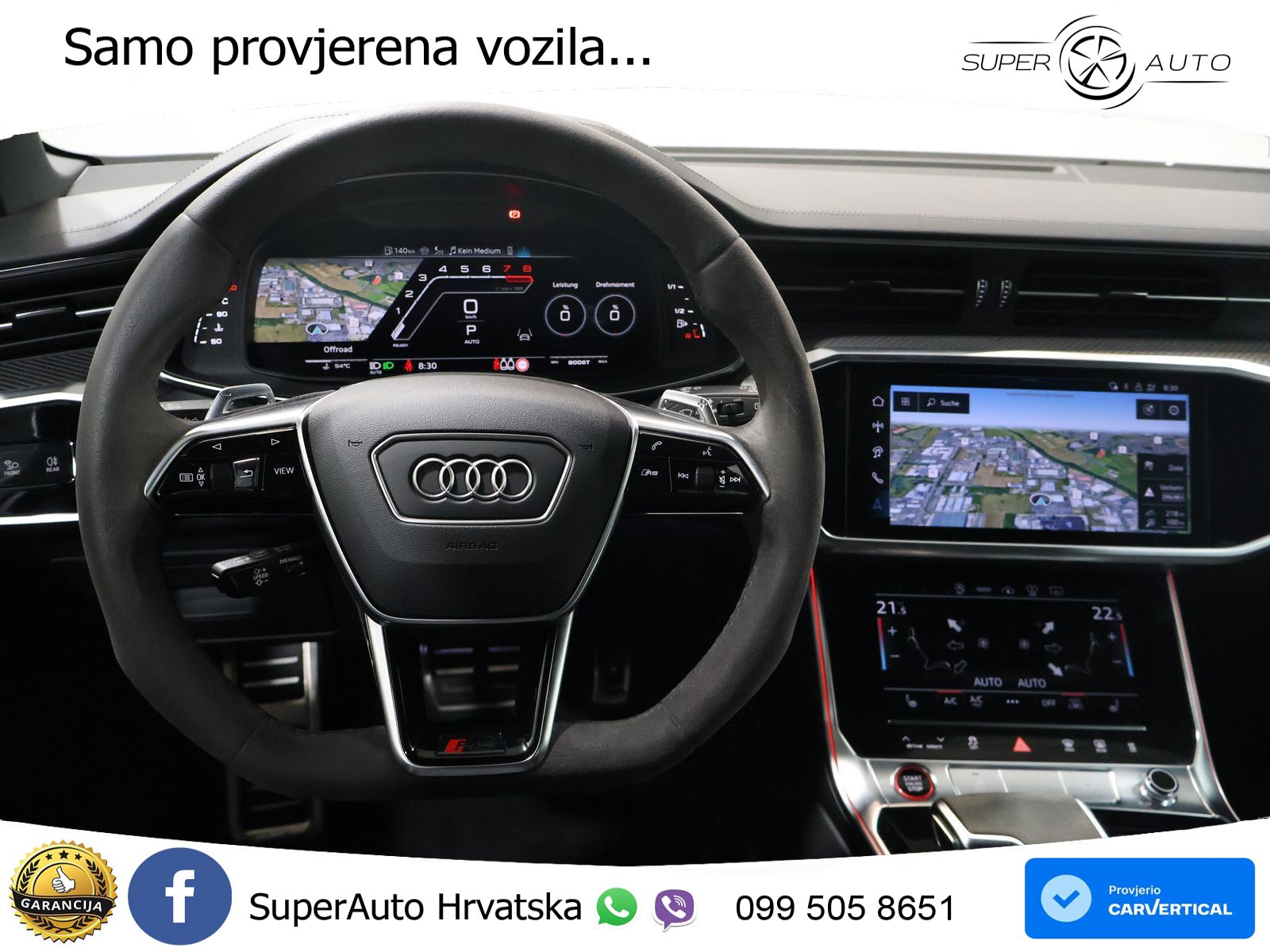 Audi RS6 Avant 4.0 TFSI V8 (600 KS) quattro Tiptronic ZRAČNI+ACC+GR SJED+KAM+PANO