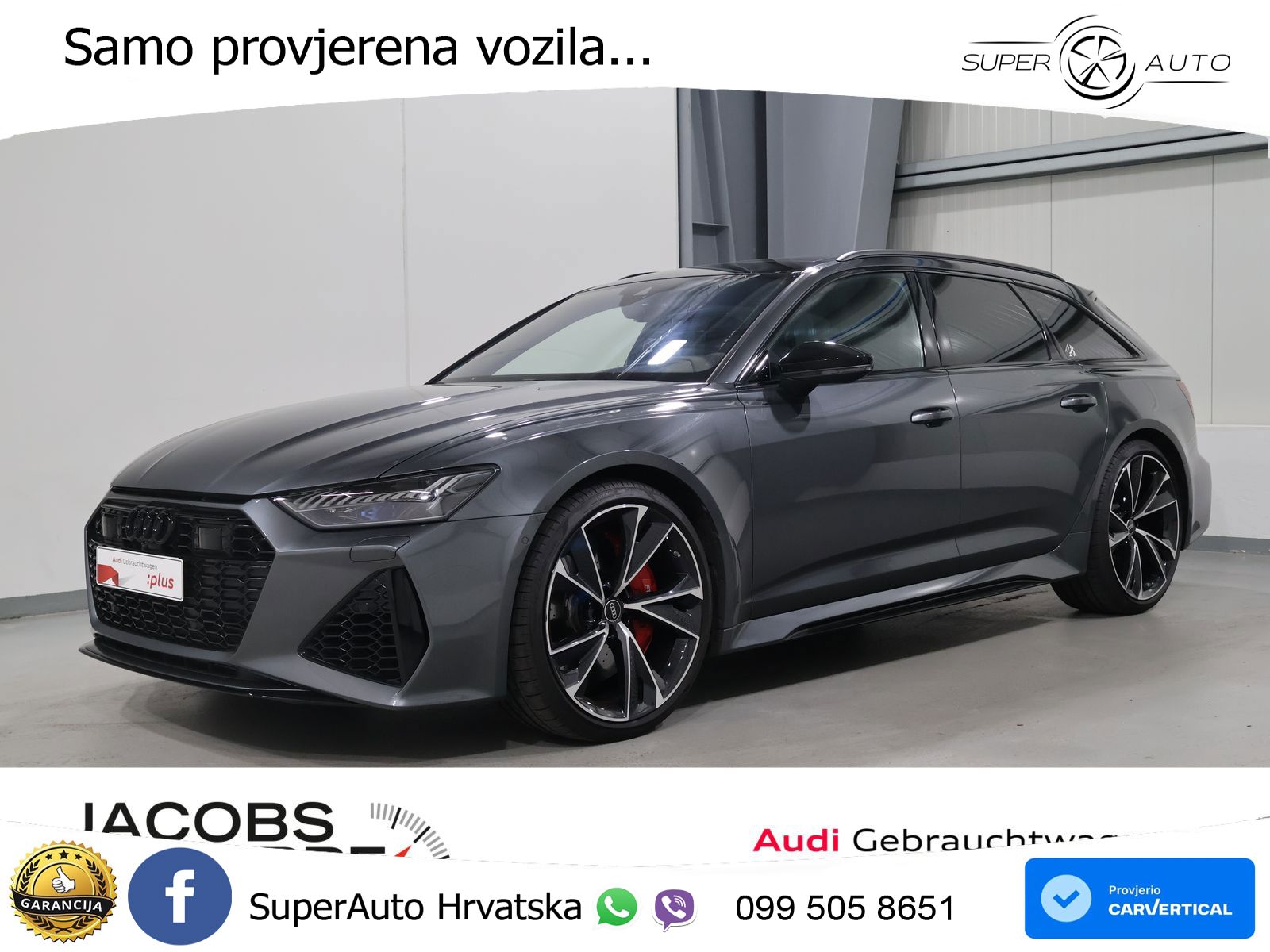Audi RS6 Avant 4.0 TFSI V8 (600 KS) quattro Tiptronic ZRAČNI+ACC+GR SJED+KAM+PANO