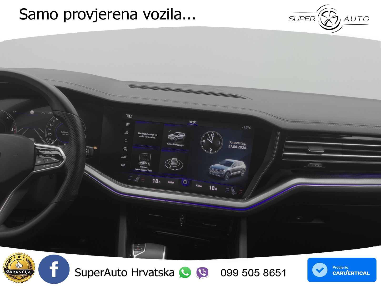 Volkswagen Touareg 3.0 V6 TDI (286 KS) 4MOTION Tiptronic R-Line ZRAČNI+ACC+4xGR SJED+KAM