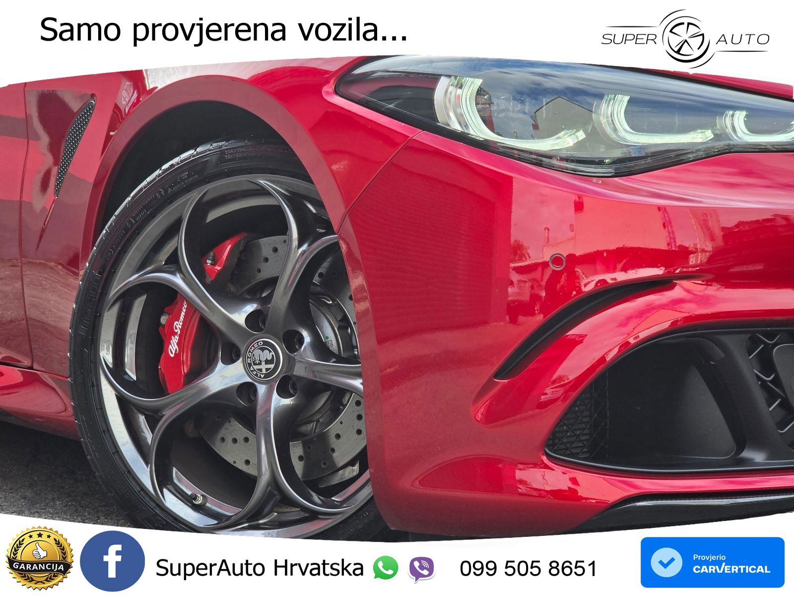 Alfa Romeo Giulia Quadrifoglio 2.9 V6 Bi-Turbo (520 KS) Automatic LED+GR SJED+ACC