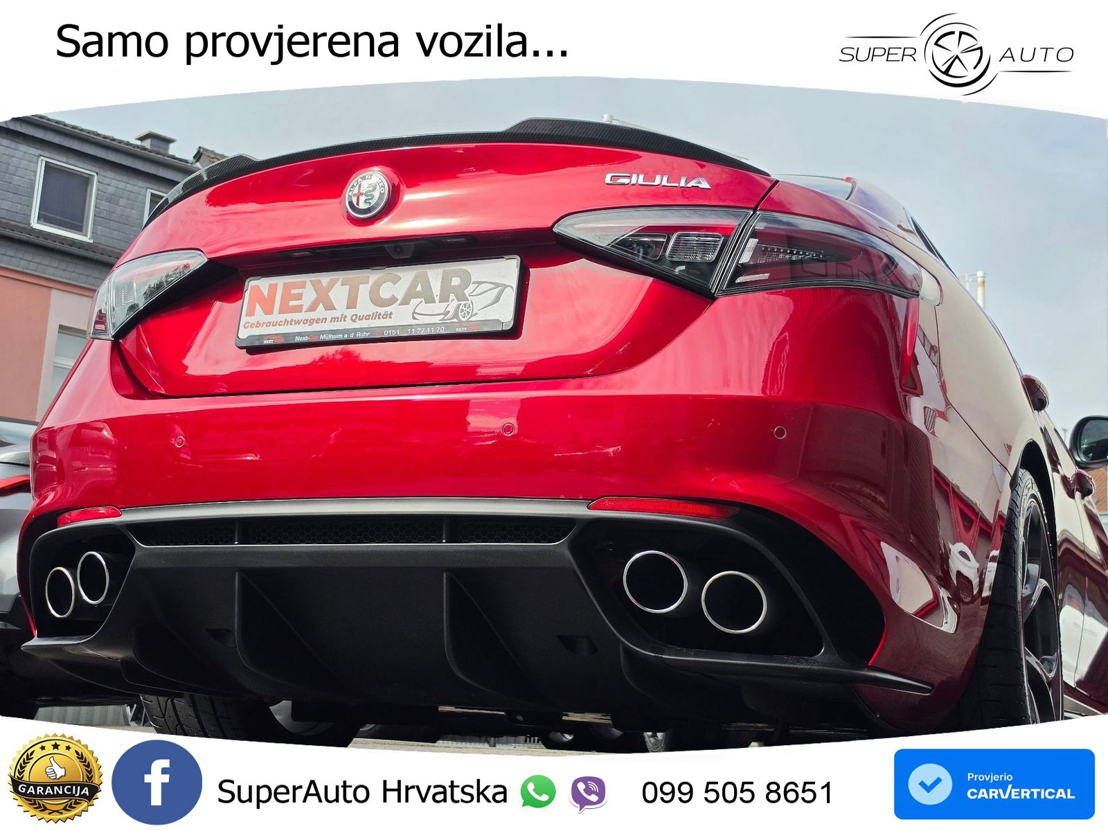 Alfa Romeo Giulia Quadrifoglio 2.9 V6 Bi-Turbo (520 KS) Automatic LED+GR SJED+ACC