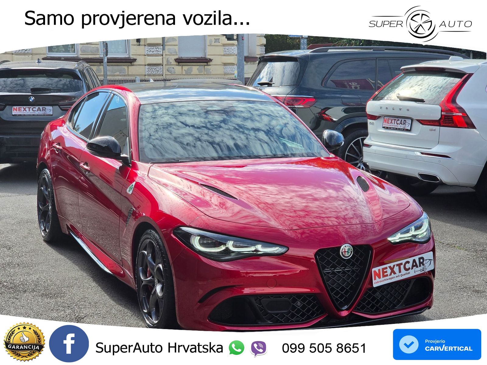 Alfa Romeo Giulia Quadrifoglio 2.9 V6 Bi-Turbo (520 KS) Automatic LED+GR SJED+ACC