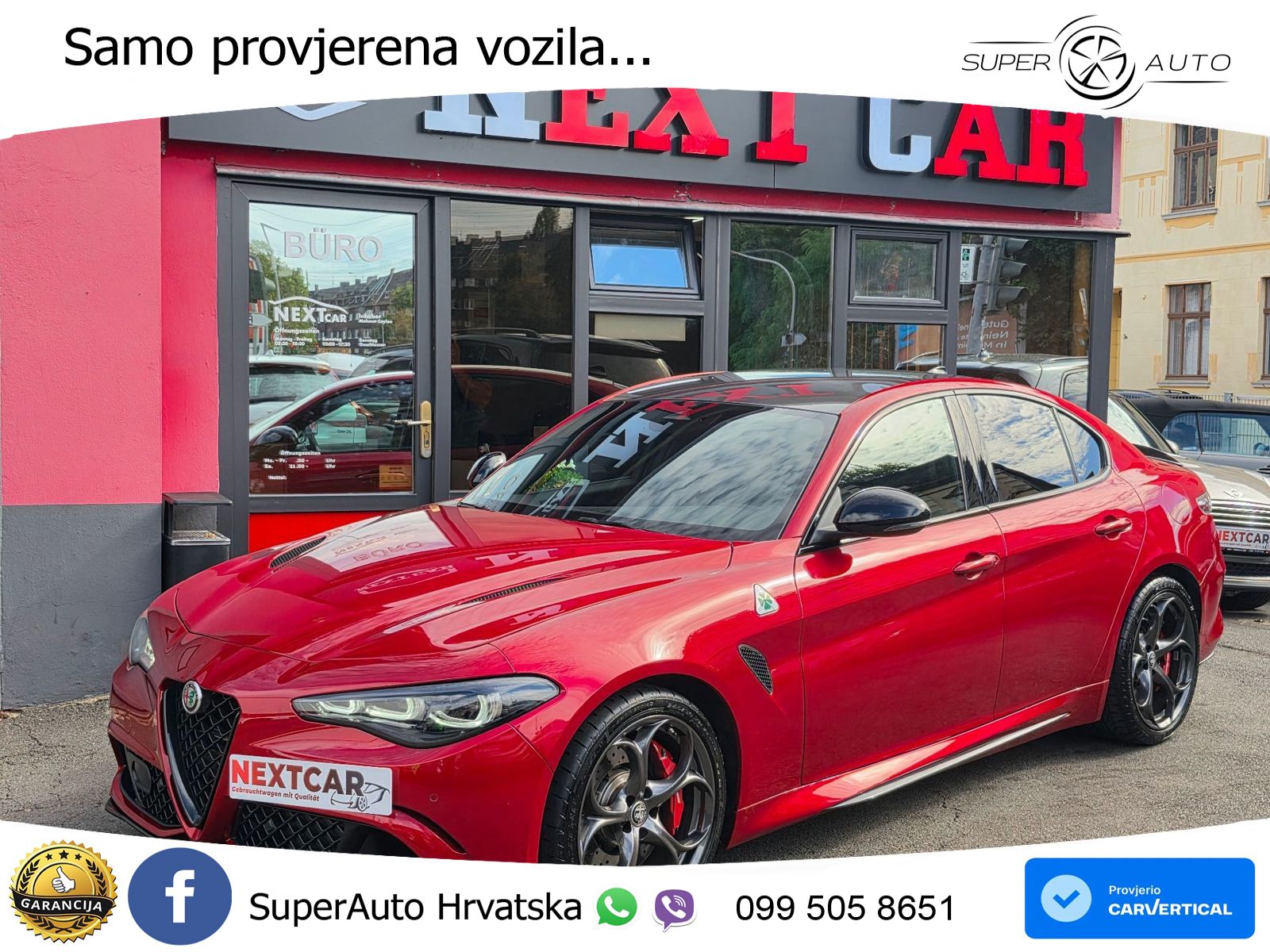 Alfa Romeo Giulia Quadrifoglio 2.9 V6 Bi-Turbo (520 KS) Automatic LED+GR SJED+ACC