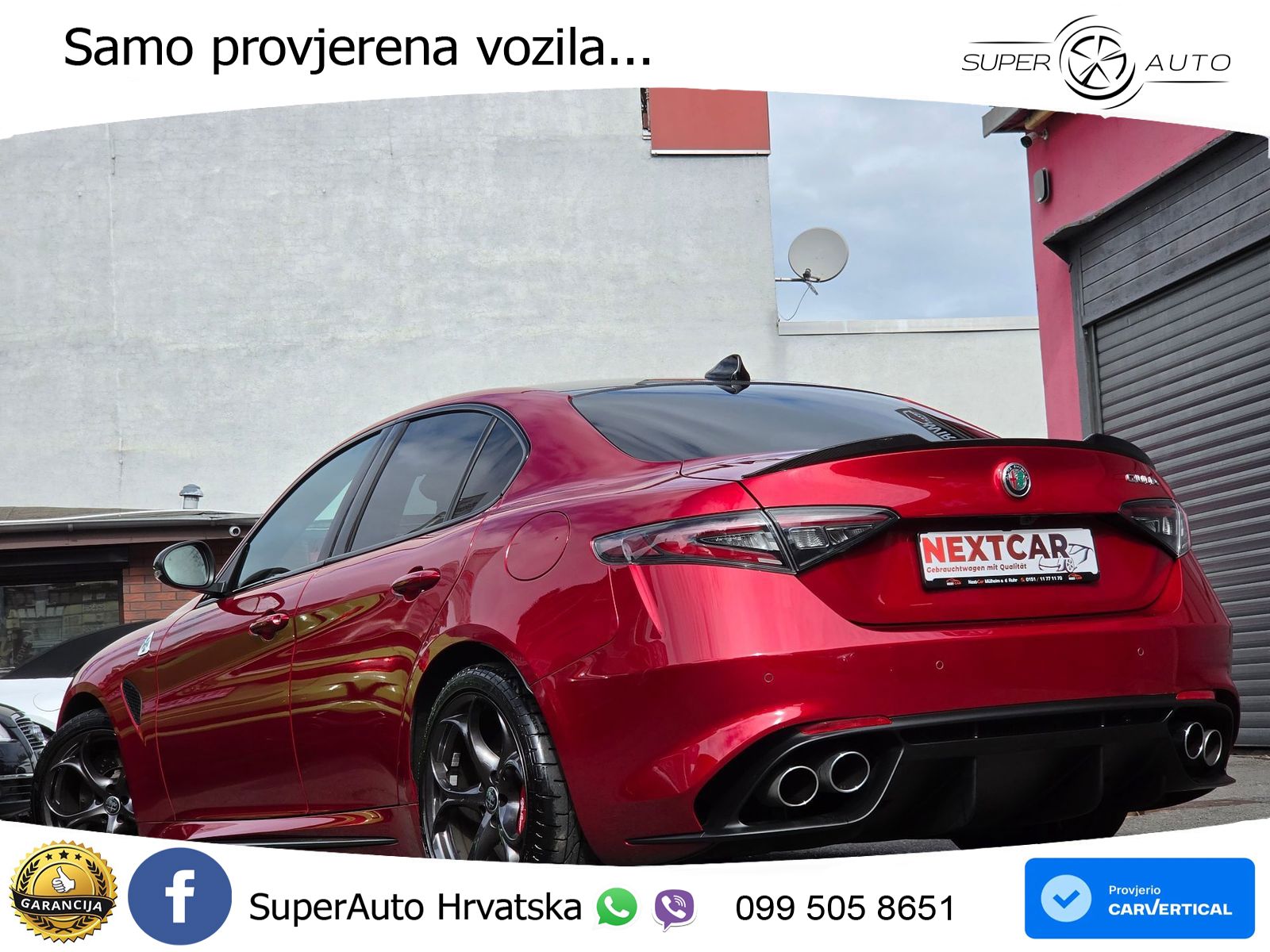 Alfa Romeo Giulia Quadrifoglio 2.9 V6 Bi-Turbo (520 KS) Automatic LED+GR SJED+ACC