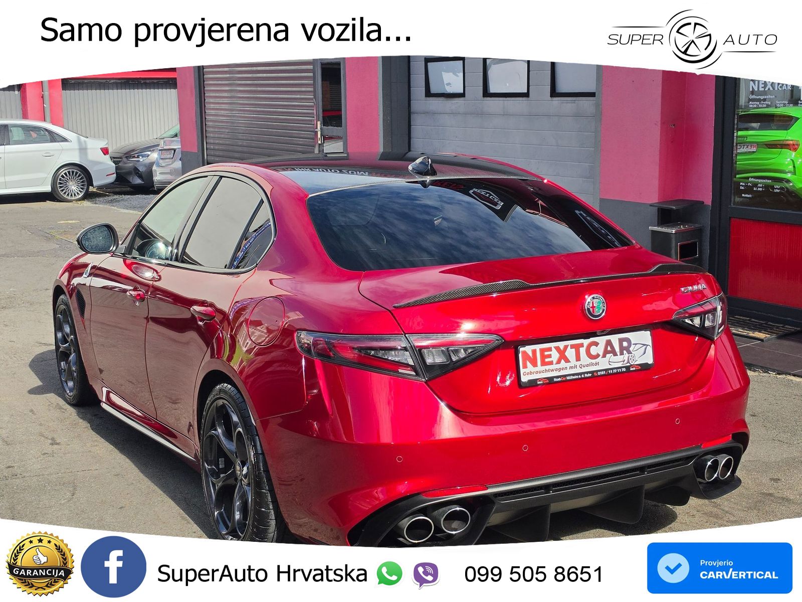 Alfa Romeo Giulia Quadrifoglio 2.9 V6 Bi-Turbo (520 KS) Automatic LED+GR SJED+ACC