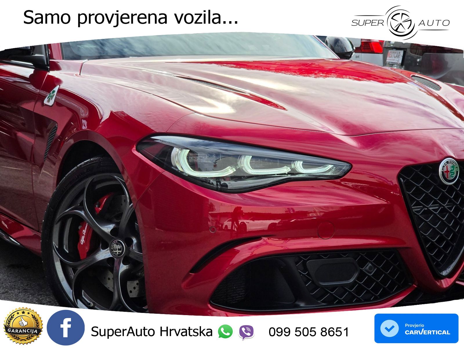Alfa Romeo Giulia Quadrifoglio 2.9 V6 Bi-Turbo (520 KS) Automatic LED+GR SJED+ACC