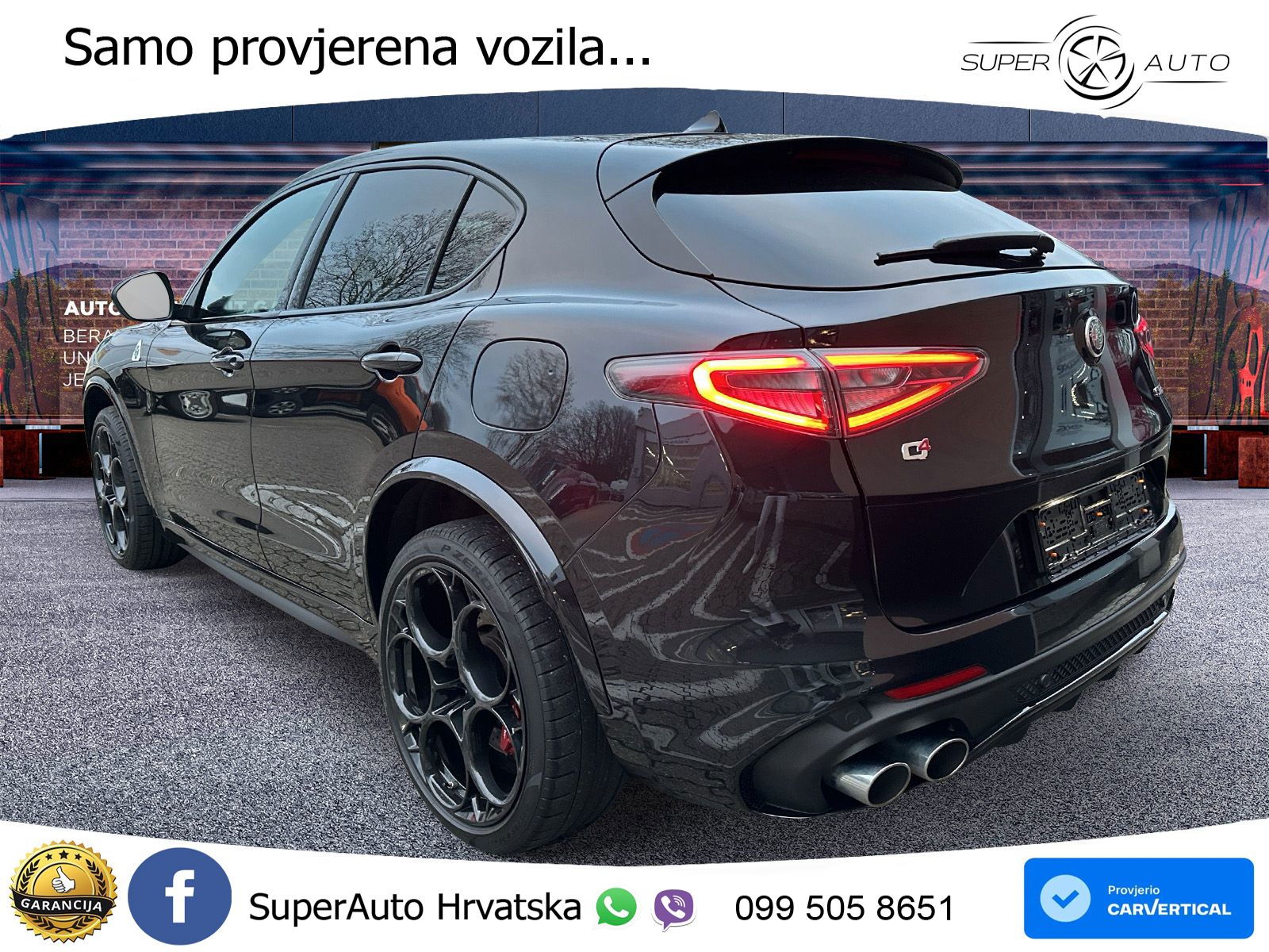 Alfa Romeo Stelvio Quadrifoglio 2.9 V6 Bi-Turbo (520 KS) Q4 Automatic LED+GR SJED+ACC