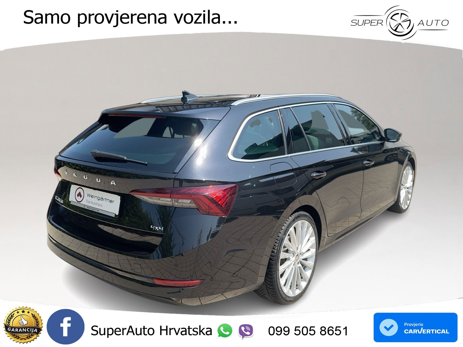 Škoda Octavia Combi 2.0 TSI (190 KS) 4x4 DSG LED+GR SJED+ACC