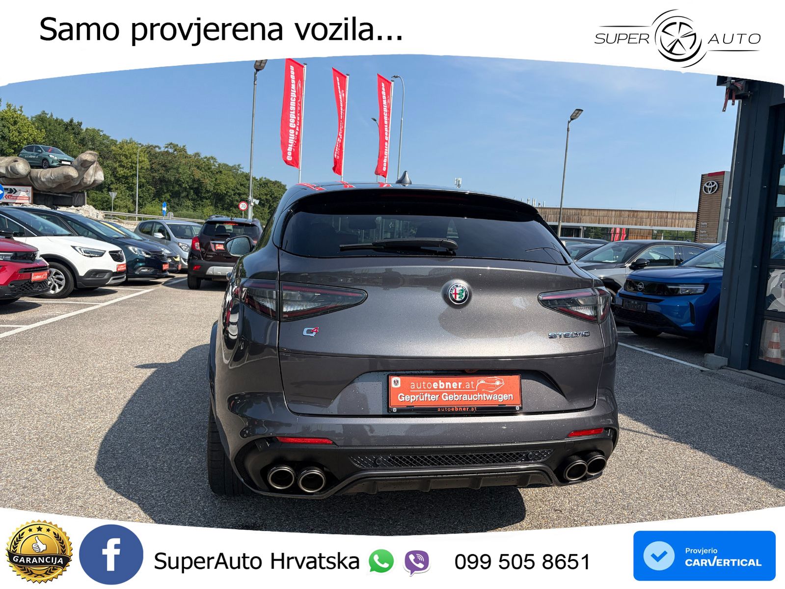 Alfa Romeo Stelvio Quadrifoglio 2.9 V6 Bi-Turbo (520 KS) Q4 Automatic LED+GR SJED+ACC