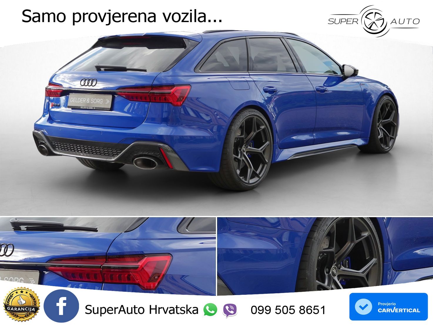 Audi RS6 Avant 4.0 TFSI V8 performance (630 KS)  quattro tiptronic LED+GR SJED+ACC