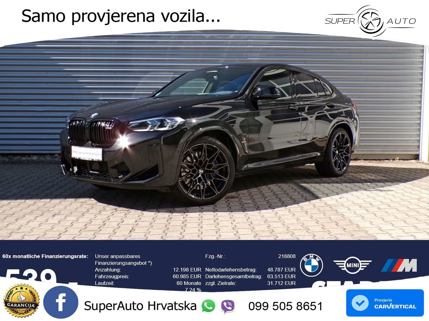 BMW X4 M Competition 3.0 (510 KS) xDrive Steptronic LED+GR SJED+ACC