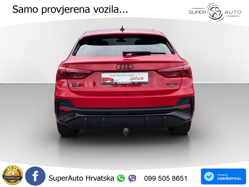Audi Q3 Sportback 40 TDI (200 KS) quattro S tronic S line LED+GR SJED+ACC
