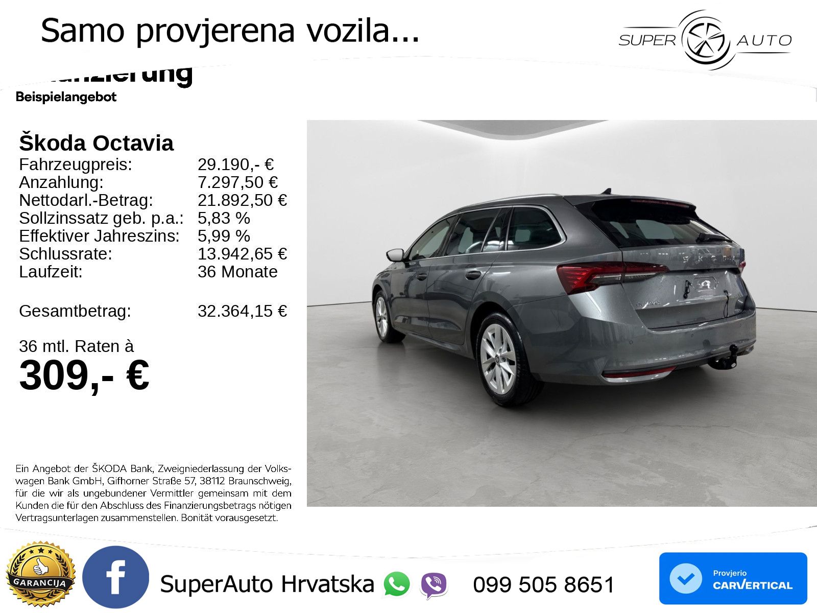 Škoda Octavia Combi 1.5 TSI (150 KS) DSG Selection LED+GR SJED+ACC