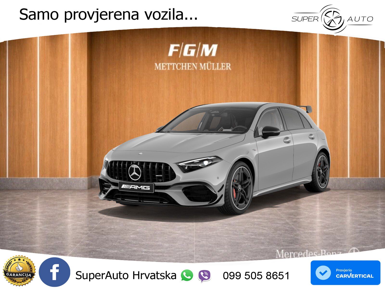 Mercedes-Benz AMG A 45 S 4MATIC+ AMG SPEEDSHIFT DCT 8G ACC+HEAD+GR SJED+360+PANO