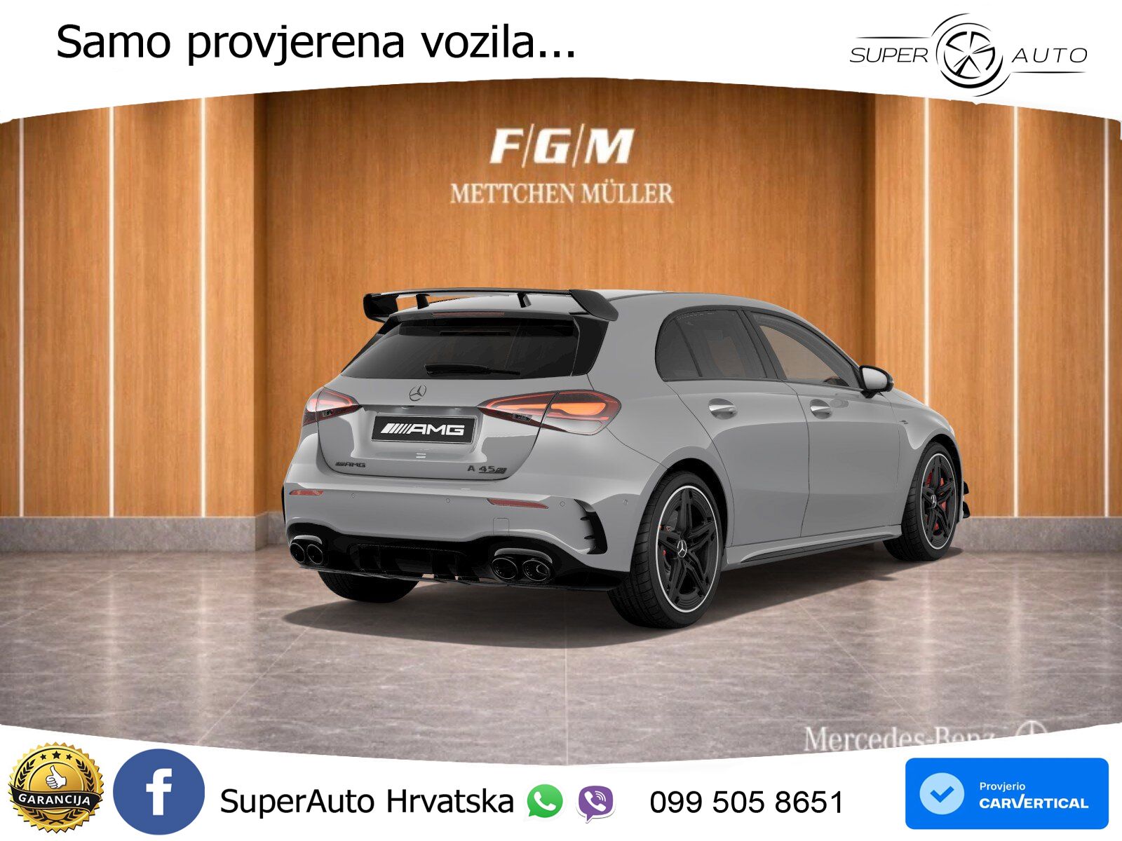 Mercedes-Benz AMG A 45 S 4MATIC+ AMG SPEEDSHIFT DCT 8G ACC+HEAD+GR SJED+360+PANO