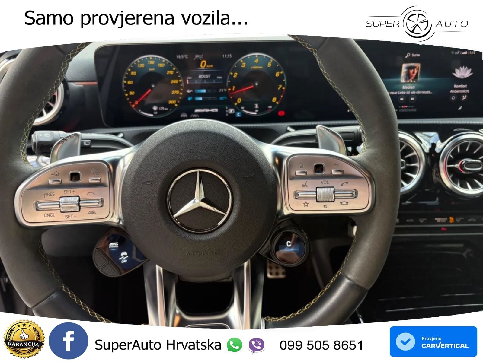 Mercedes-Benz AMG A 45 S 4MATIC+ AMG SPEEDSHIFT DCT 8G ZRAČNI+ACC+GR SJED+KAM