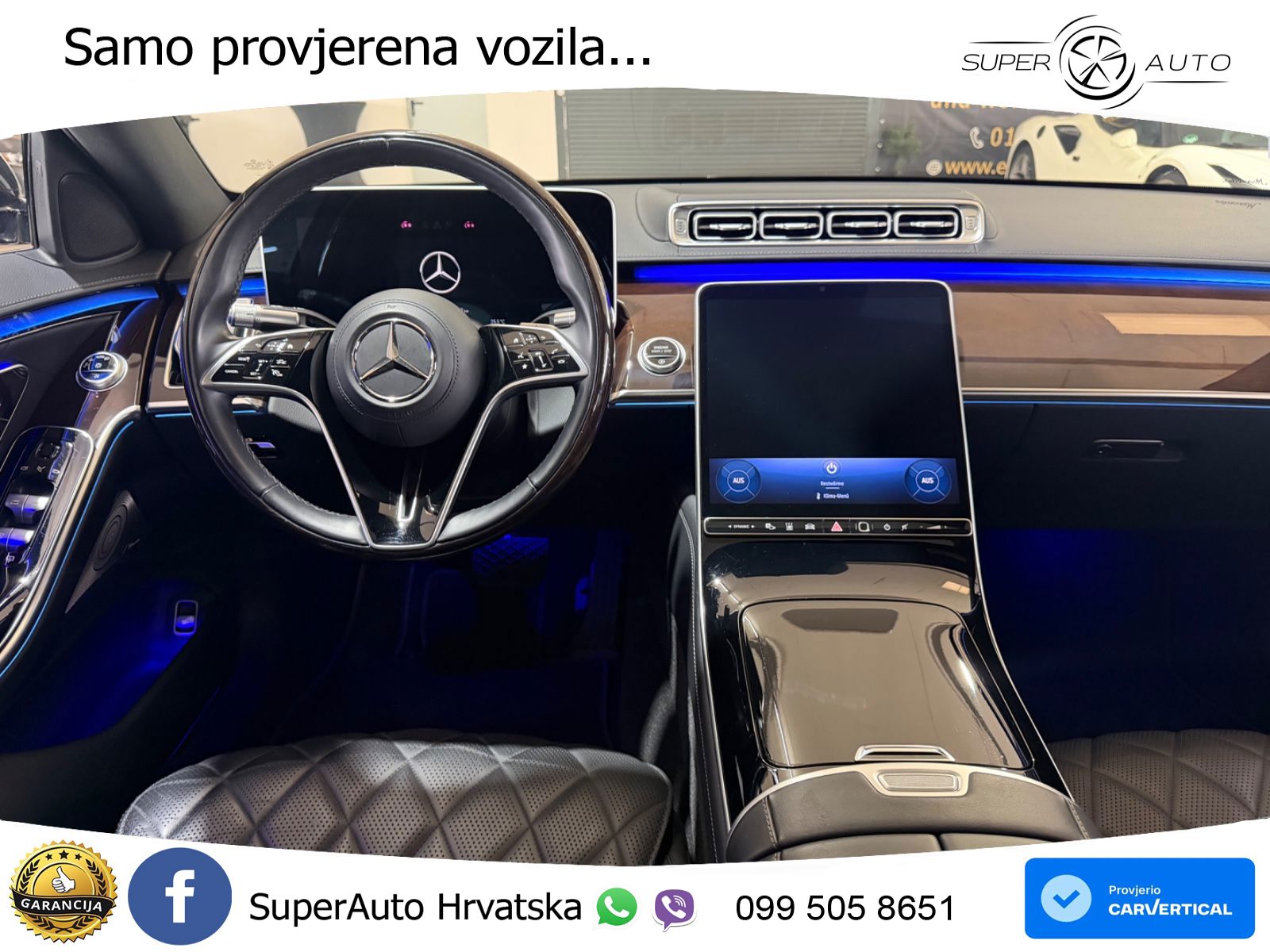 Mercedes S 580 V8 (503 KS) EQ Boost 4MATIC 9G-TRONIC ZRAČNI+ACC+GR SJED+360+PANO