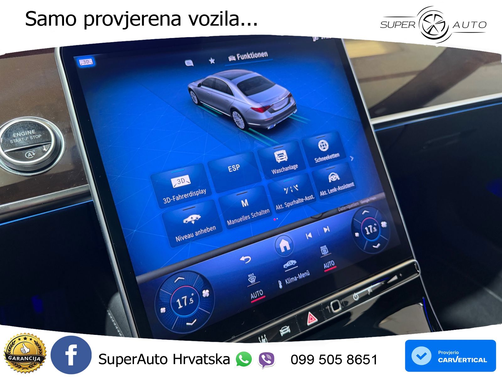 Mercedes S 580 V8 (503 KS) EQ Boost 4MATIC 9G-TRONIC ZRAČNI+ACC+GR SJED+360+PANO