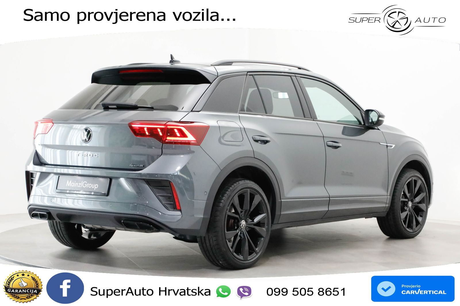 Volkswagen T-Roc 2.0 TSI (190 KS) 4M DSG R-Line LED+GR SJED+ACC