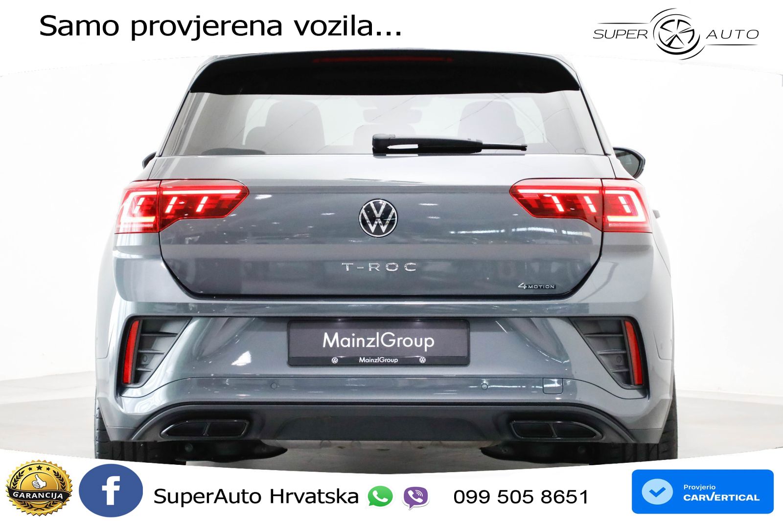 Volkswagen T-Roc 2.0 TSI (190 KS) 4M DSG R-Line LED+GR SJED+ACC
