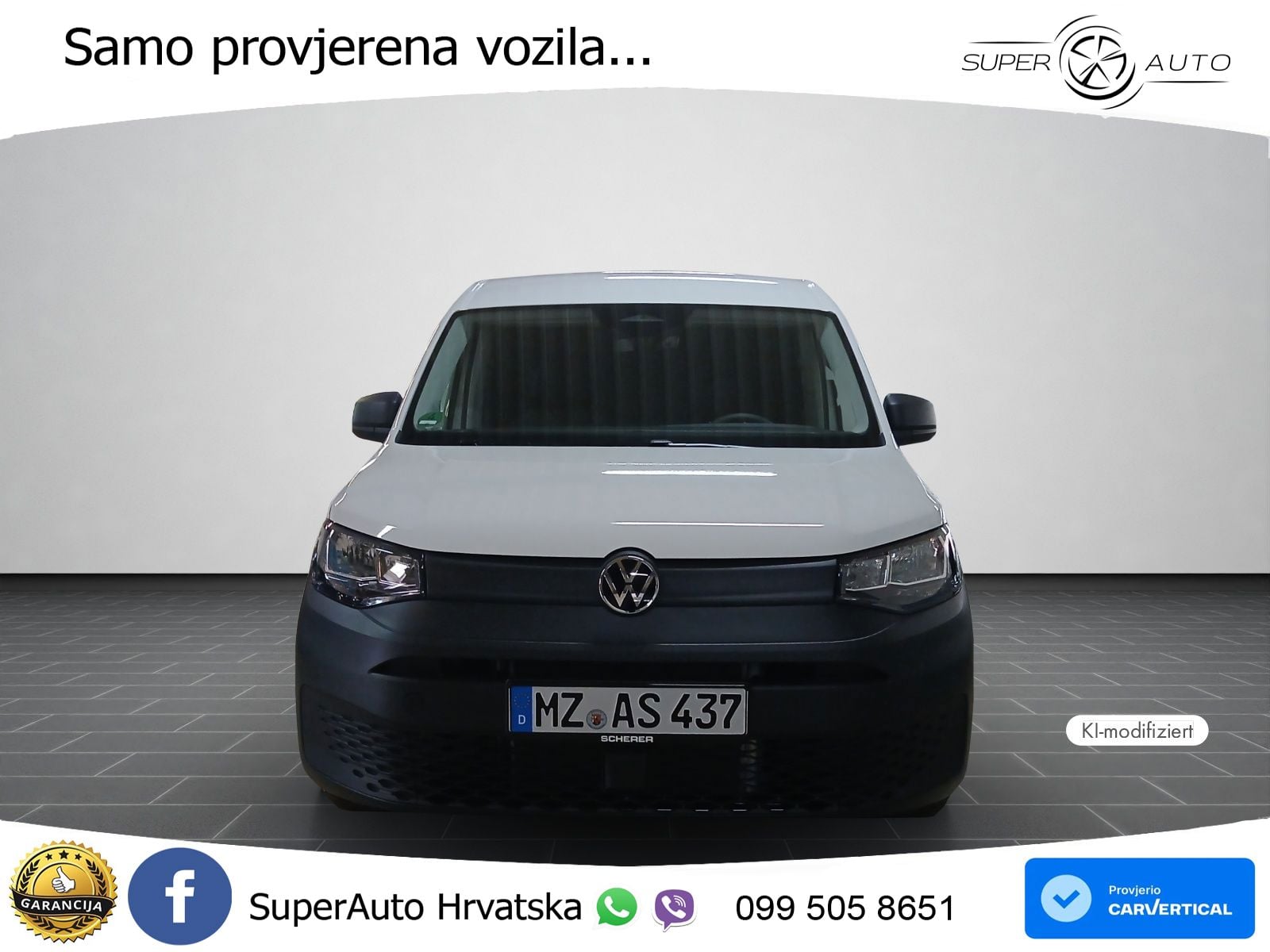 Volkswagen Caddy Cargo Motor: 2,0 l TDI EU6 SCR 75 kW Getri 102 KS
