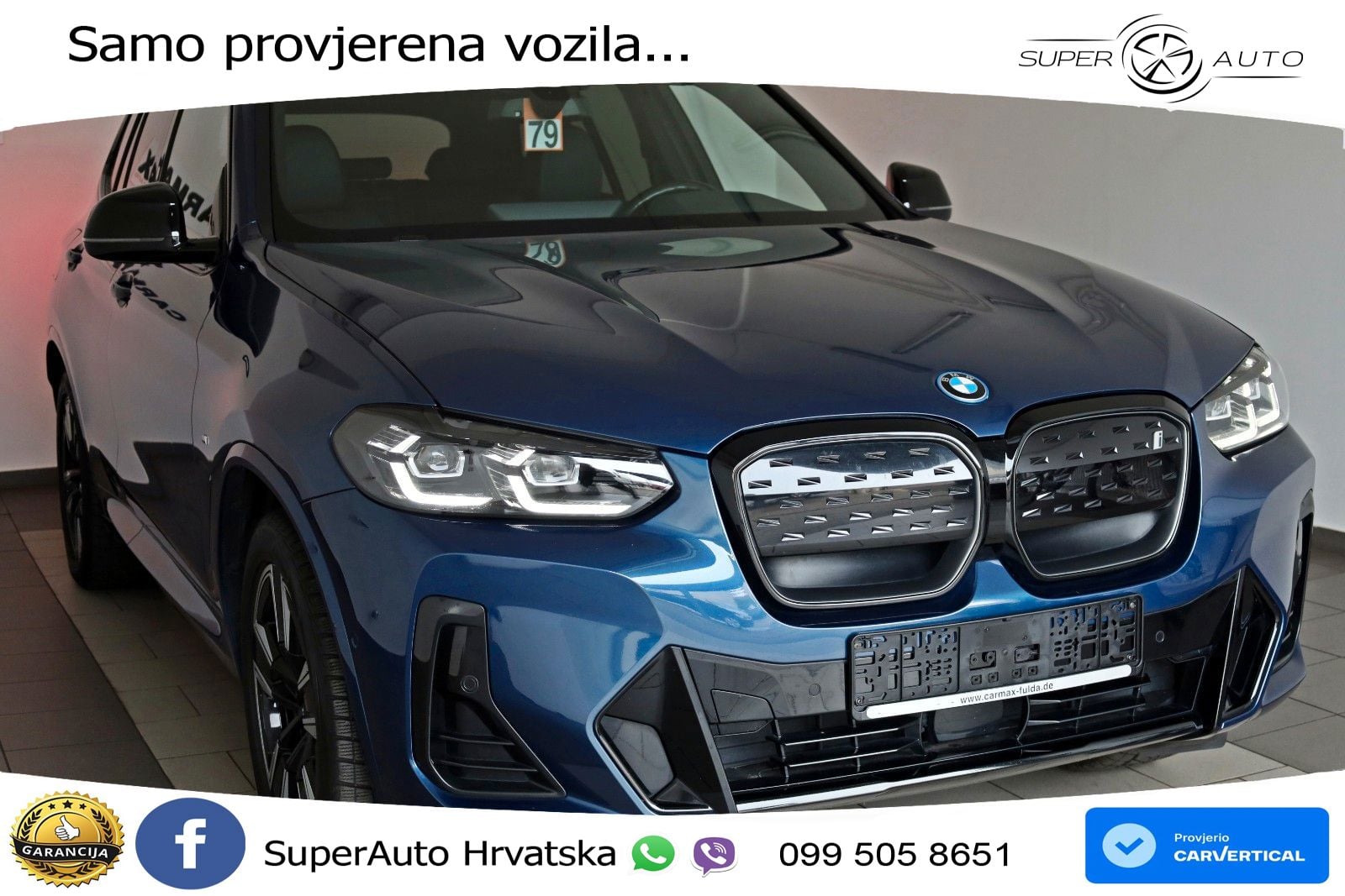 BMW iX3 80 kWh (286 KS) M Sport LED+GR SJED+ACC