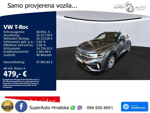Volkswagen T-Roc I R 2.0 TSI (300 KS) OPF 4M DSG LED+GR SJED+ACC