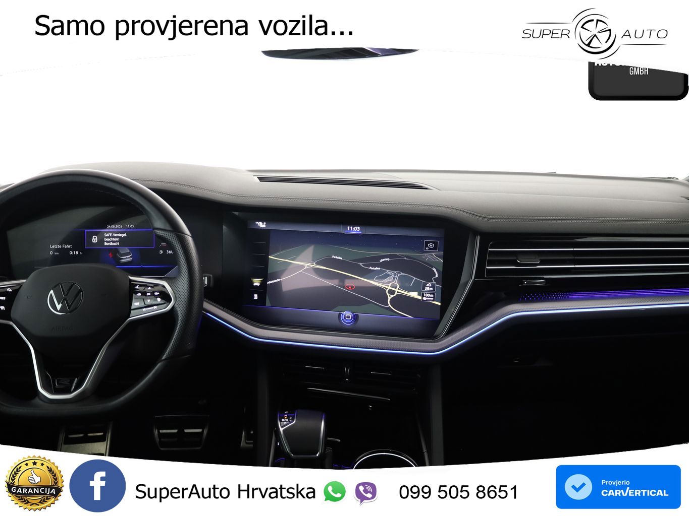 Volkswagen Touareg 3.0 V6 TDI (286 KS) 4MOTION Tiptronic R-Line ZRAČNI+ACC+GR SJED+KAM+PANO