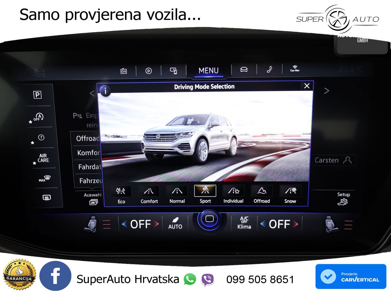 Volkswagen Touareg 3.0 V6 TDI (286 KS) 4MOTION Tiptronic R-Line ZRAČNI+ACC+GR SJED+KAM+PANO