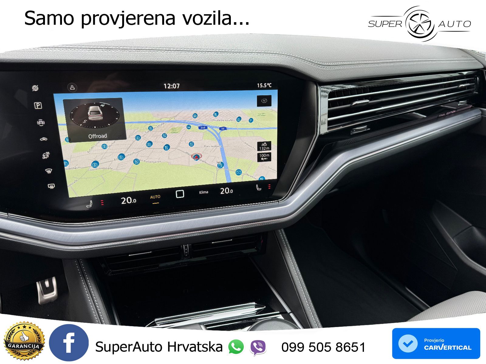 Volkswagen Touareg 3.0 V6 TDI (286 KS) 4MOTION Tiptronic ZRAČNI+ACC+GR SJED+KAM+PANO