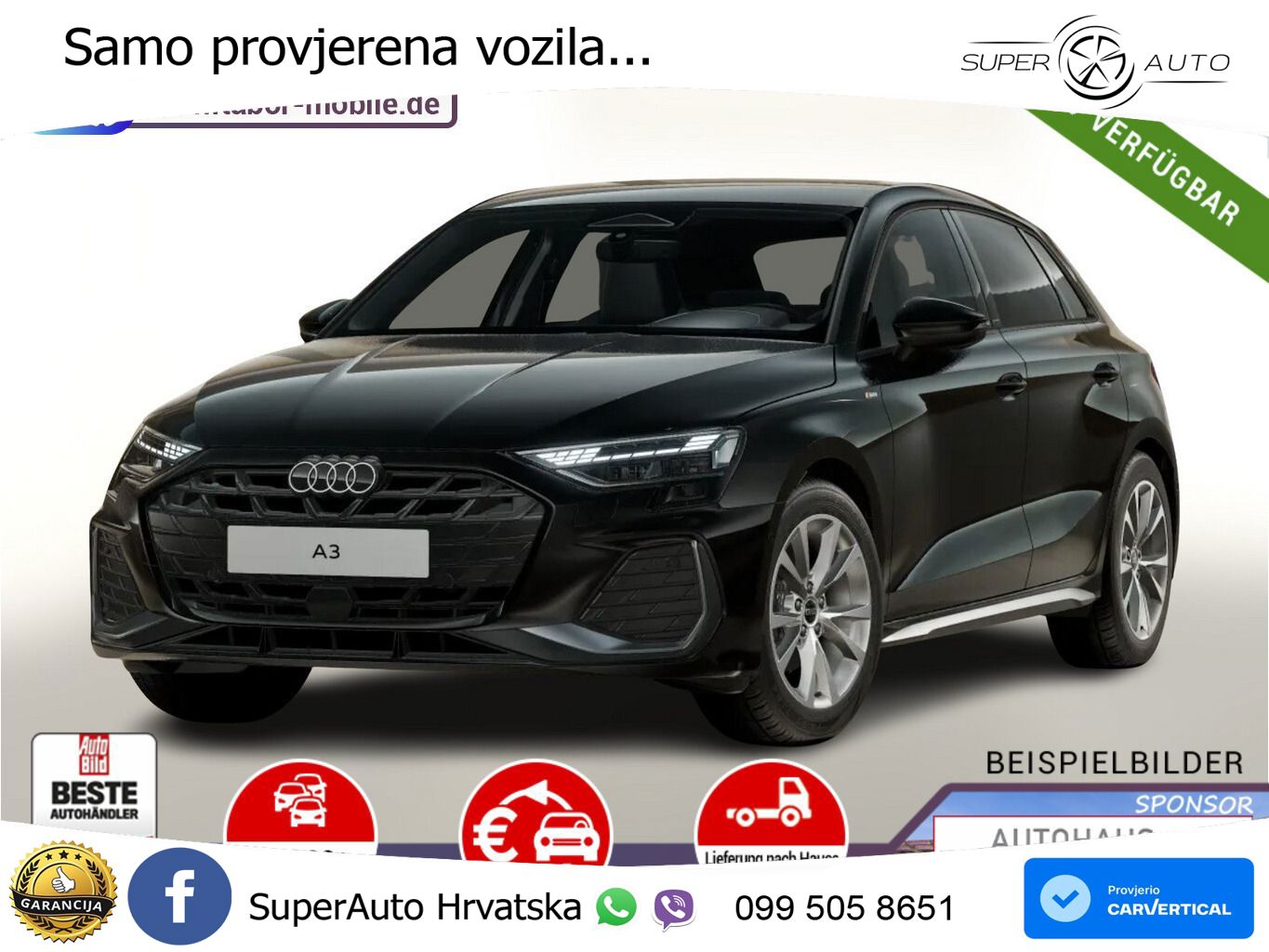 Audi A3 Limuzina 40 TFSI (204 KS) quattro S tronic S line LED+GR SJED+ACC