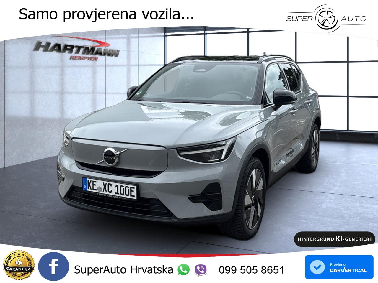 Volvo XC40 Recharge 82 kWh 252 KS Single Motor Extended Range LED+GR SJED+ACC