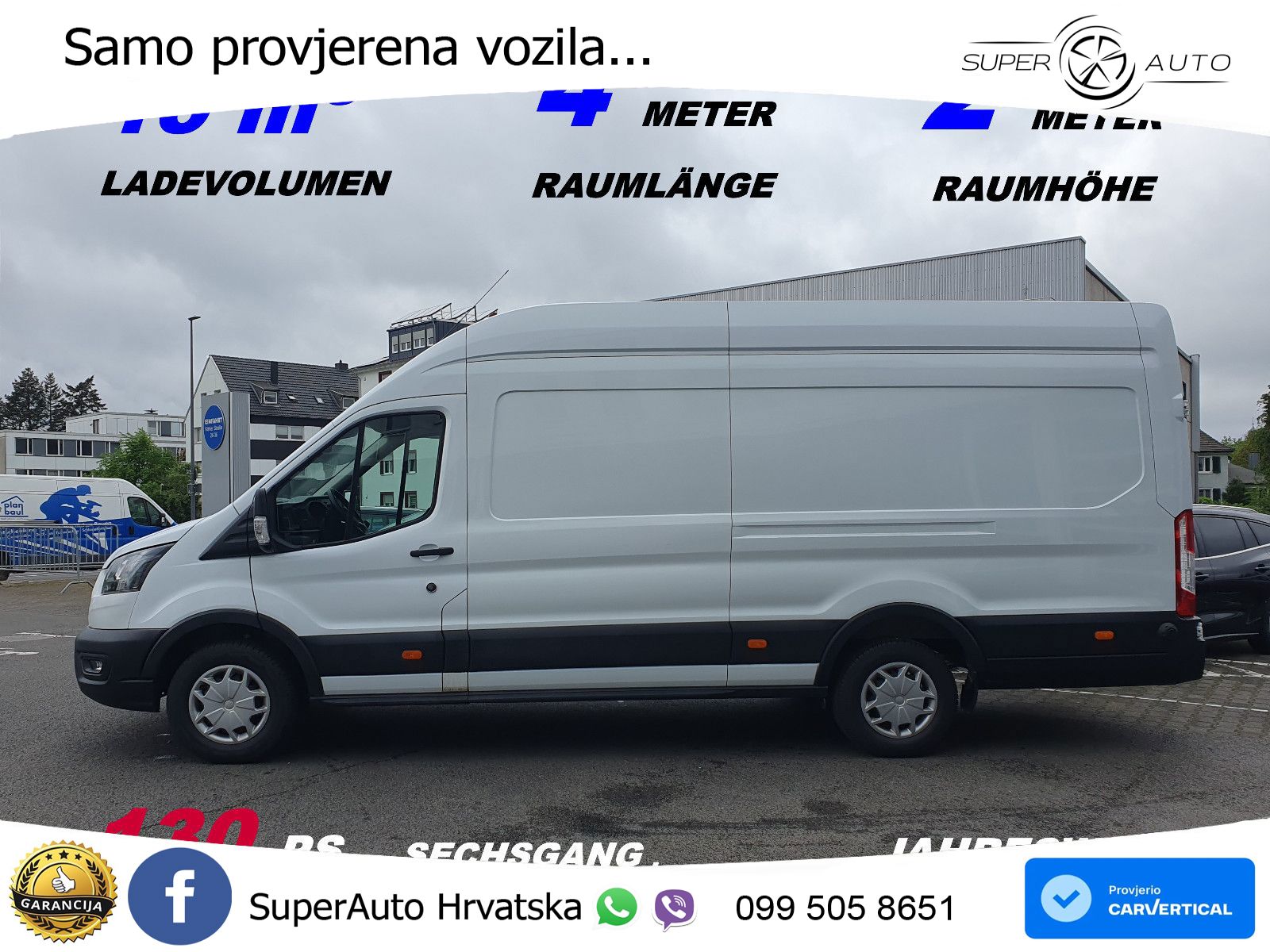 Ford 2024 MAXI TRANSIT. L4 H3. 100% AUSSTATTUNG + AHK 131 KS